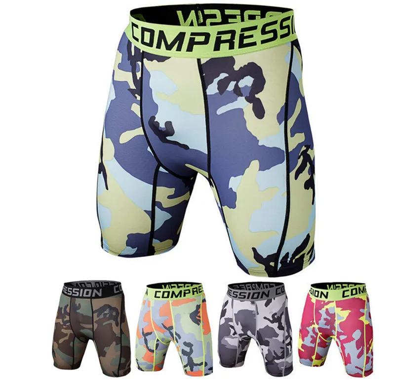 Купи Running Compression Shorts Men Camouflage Bodybuilding Workout Tights Quick Dry Gym Fitness Short Leggings Sport Underwear за 472 рублей в магазине AliExpress