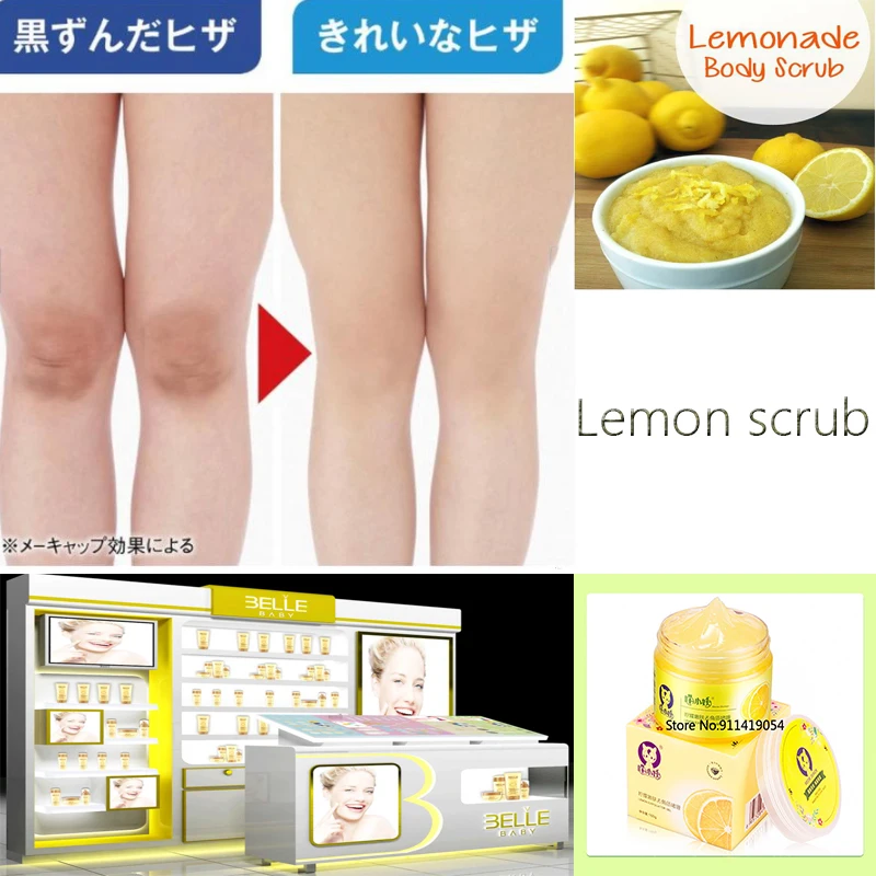Exfoliante de limón japonés, blanqueador fuerte para la piel oscura, alivia los nudillos, codos, dedos y muslos internos