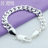 doteffil 925 sterling silver 10mm side chain bracelet for men women party wedding engagement jewelry