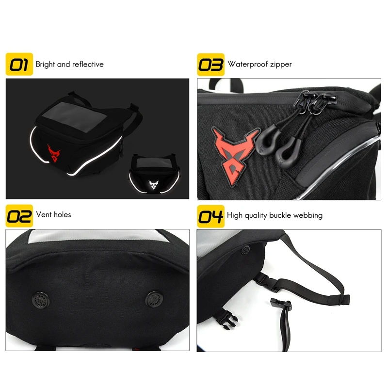 

MOTOCENTRIC Motorcycle Tank Bag Motorbike Bag Front Head Bag Universal for Honda Yamaha Suzuki Kawasaki for Outdoor