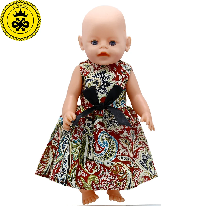 

Doll Accessories Baby Doll Clothes Bohemian Style Princess Dress Fit 43cm Baby Doll 129