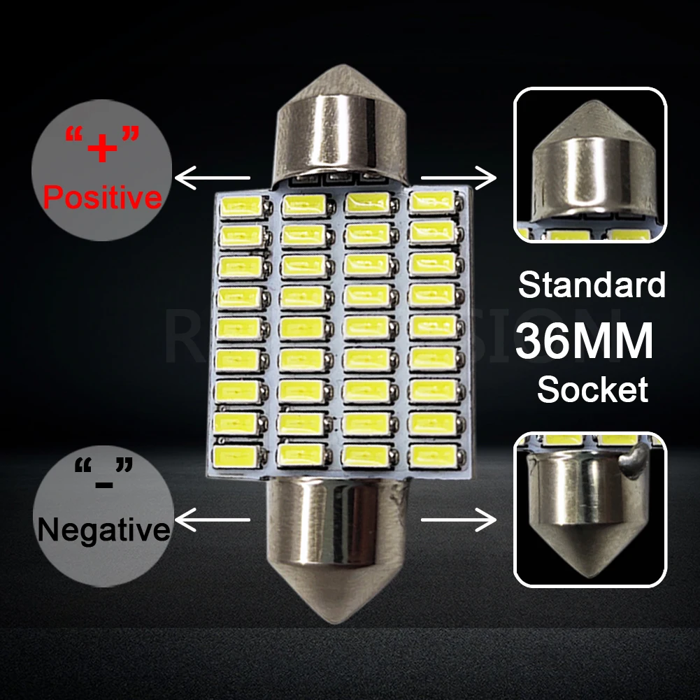 Автомобильные светодиодные лампы 2 шт./лот C5W 28 мм 29 31 36 3014 24 SMD 6000K для дверных