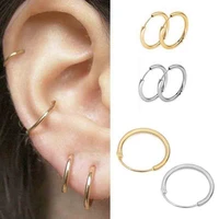 3 pairsset fashion unisex simple round circle small ear stud punk earrings hip hop earrings jewelry