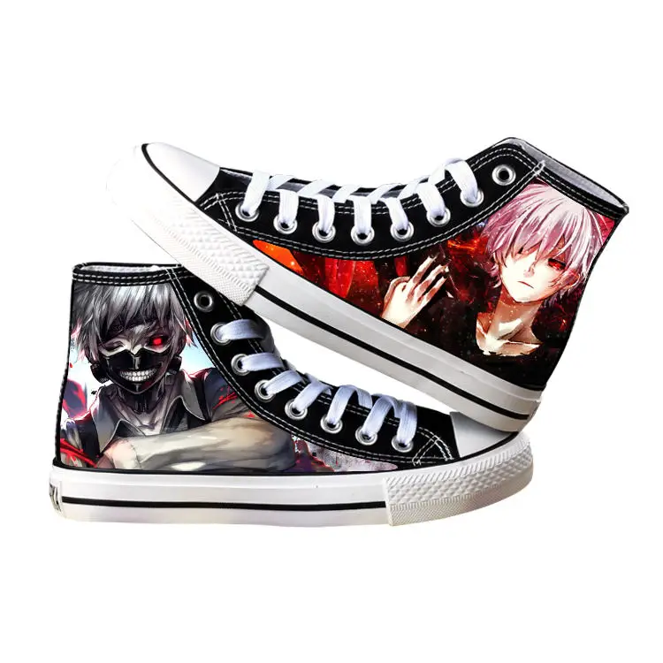 1 Обувь с принтом из аниме «Токийский Гуль» Kaneki Ken; обувь для косплея; обувь на плоской подошве для мужчин и женщин; кроссовки для бега; унисекс - Цвет: 1