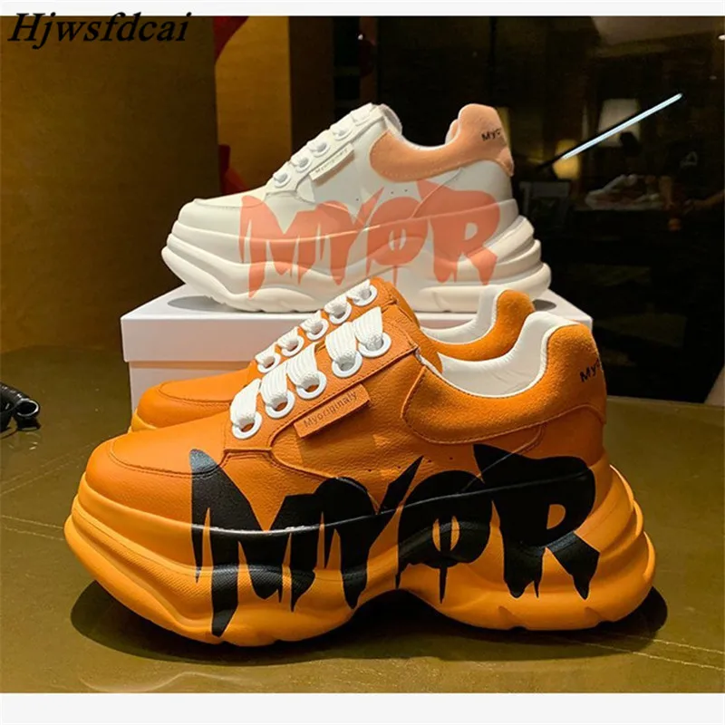 

Кроссовки Hjwsfd на увеличенной платформе, Женская Вулканизированная обувь, дизайнерская дышащая повседневная обувь, новинка 2022, осенне-зимня...