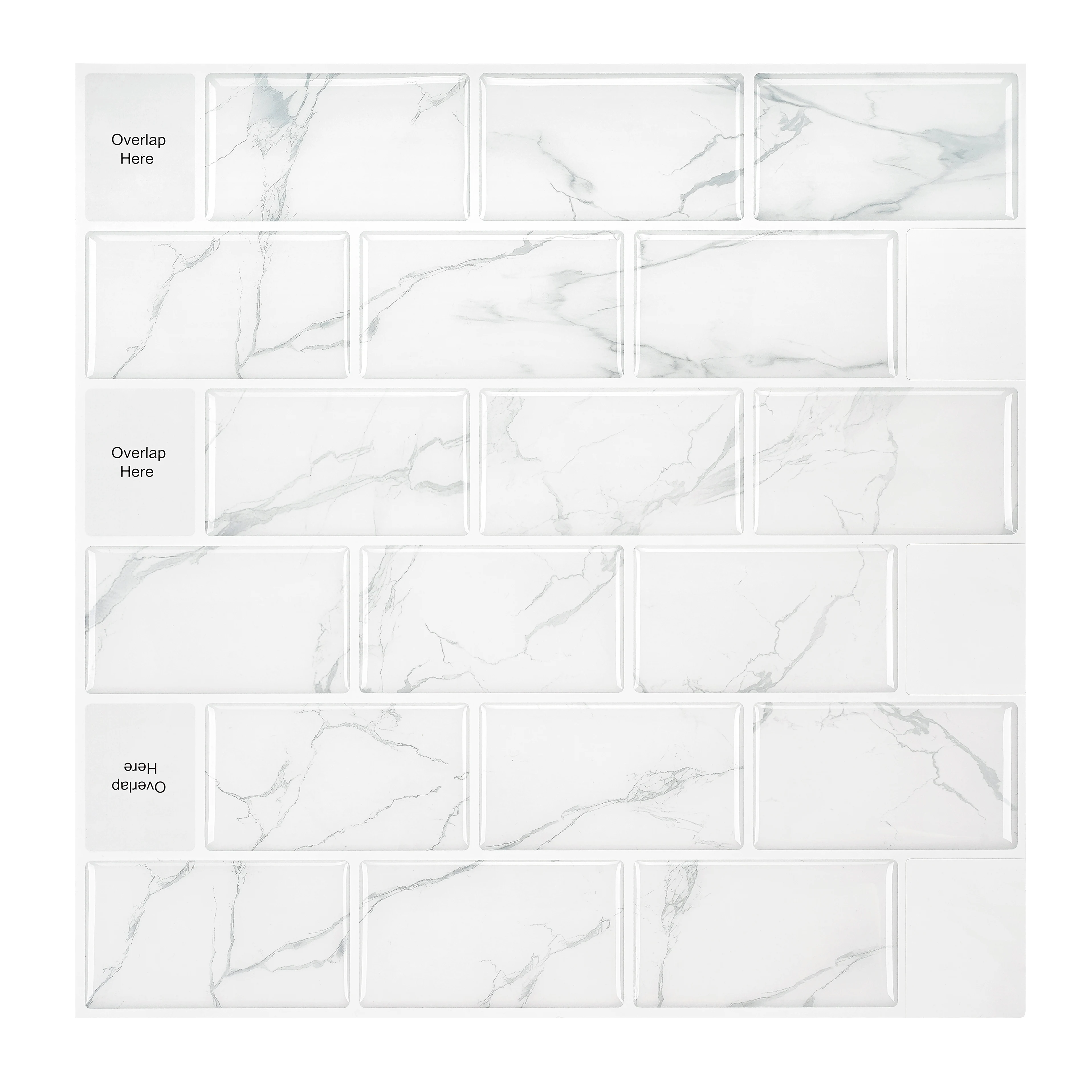 MORCAR Tile Stickers Home Waterproof Self adhesive Mosaic Vinyl Wall Kitchen Peel and Stick Backsplash Bathroom Decor paper 1pcs