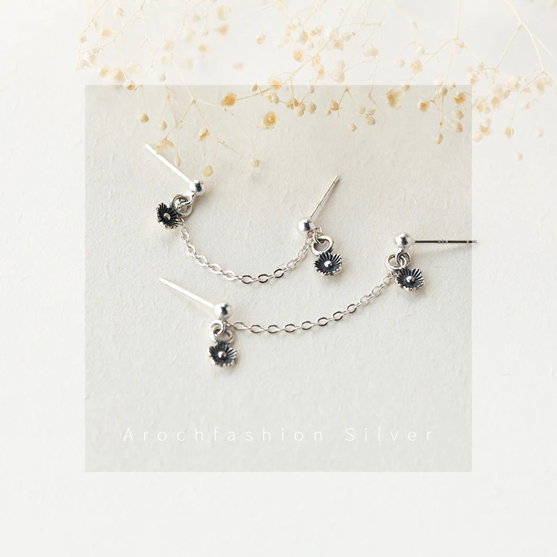Colusiwei New Arrival Vintage Flower Stud Earrings for Women Genuine 925 Sterling Silver Ear Studs Ethnic style Fine Jewelry | Украшения и