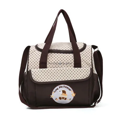 1pc small brown bag 5 шт./компл. мульти-functionbaby сумка из узорчатой ткани костюмы для мамы держатель для детской бутылочки мать мумия для беременных Сумки для подгузников наборы для ухода за кожей - Цвет: 1pc small brown bag
