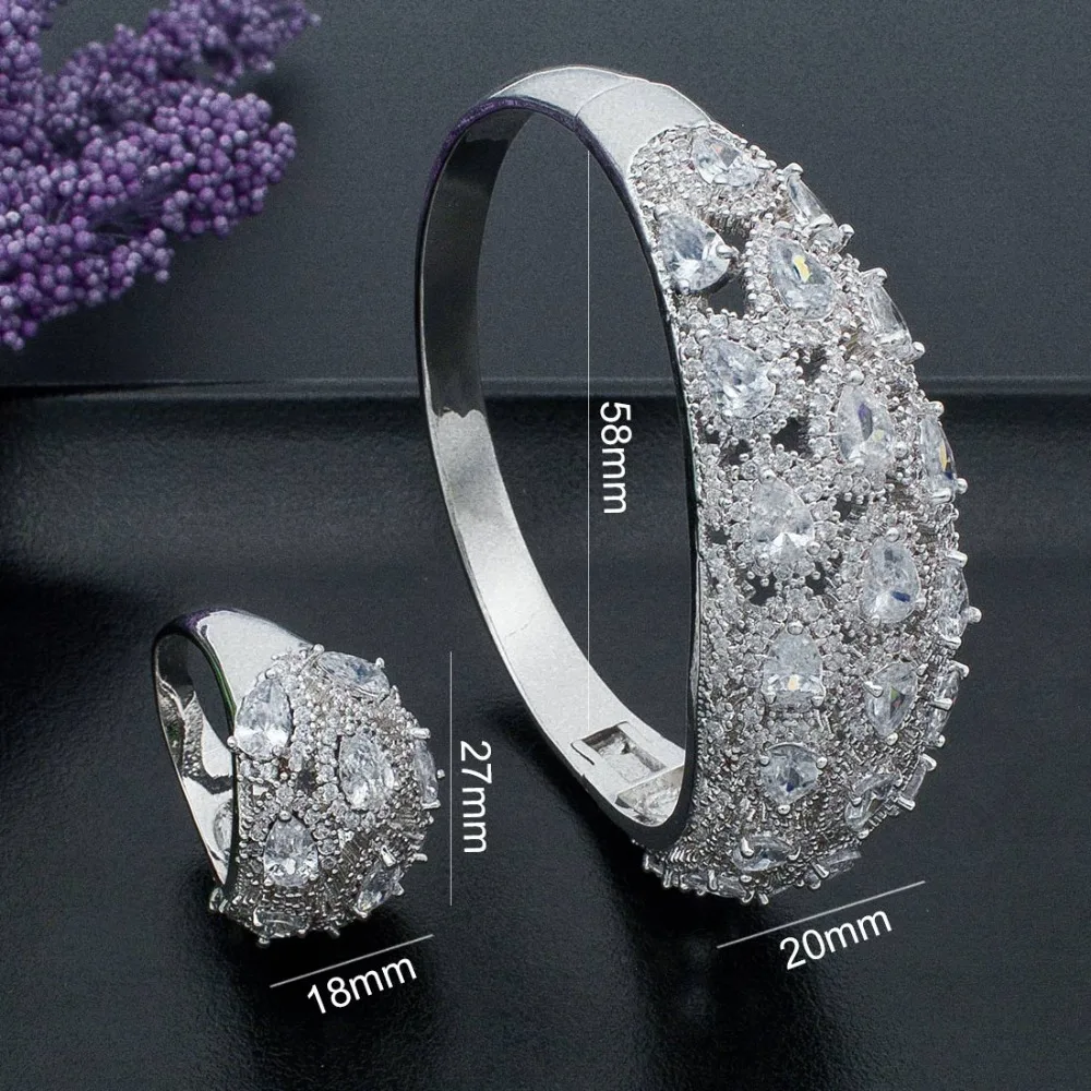 Роскошный браслет ModemAngel в виде капли воды с геометрическими фианитами класса ААА