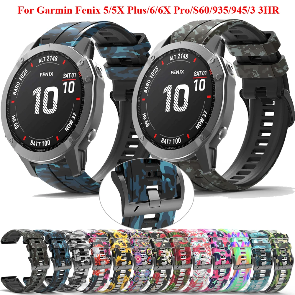 Ремешок силиконовый для смарт-часов Garmin Fenix 6 6X Pro 5X 5Plus 3HR 935 | Электроника