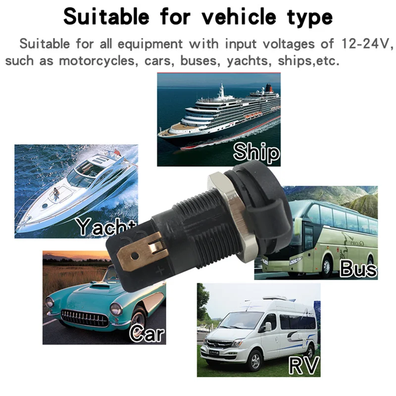 

Universal Car Motorcycle Cigarette Lighter European Standard Waterproof 12V24V AutoPower Socket Female Head Car Power Adapter