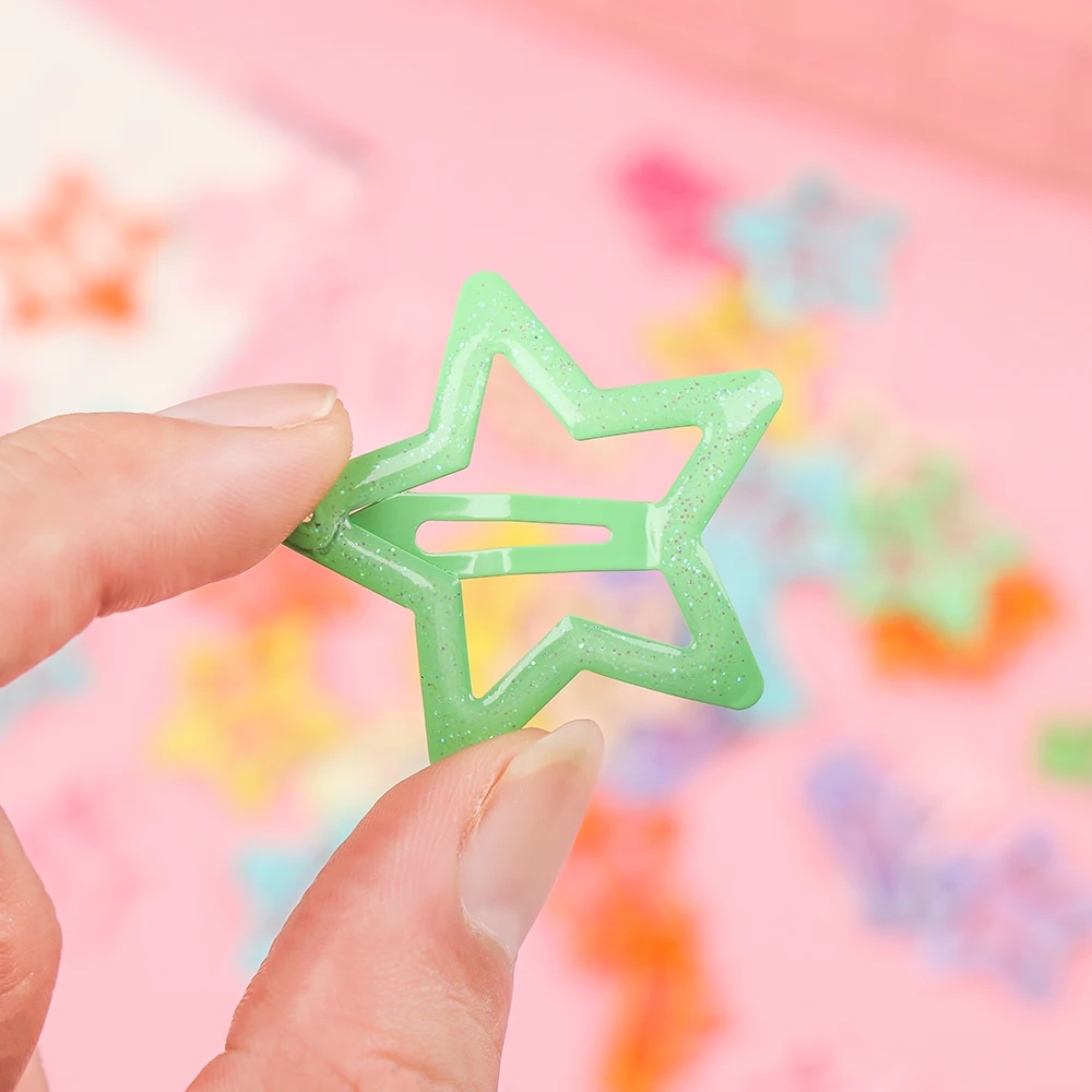 10 шт. Новая мода Звезда Корона Блестящий милый мультфильм Бобби Pin Дети Сладкий Дети Набор залокок заколки для волос Детские украшения для волос