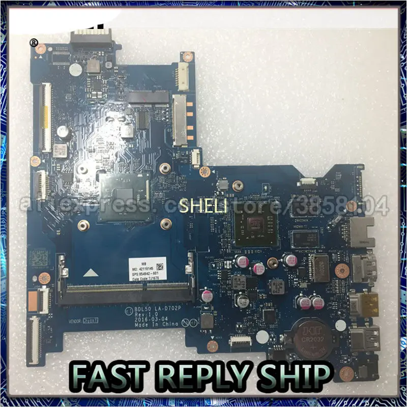 SHELI для HP 250 G5 15 AY материнская плата с N3710 Процессор 2G LA D702P 854942 001 501 601|Материнские