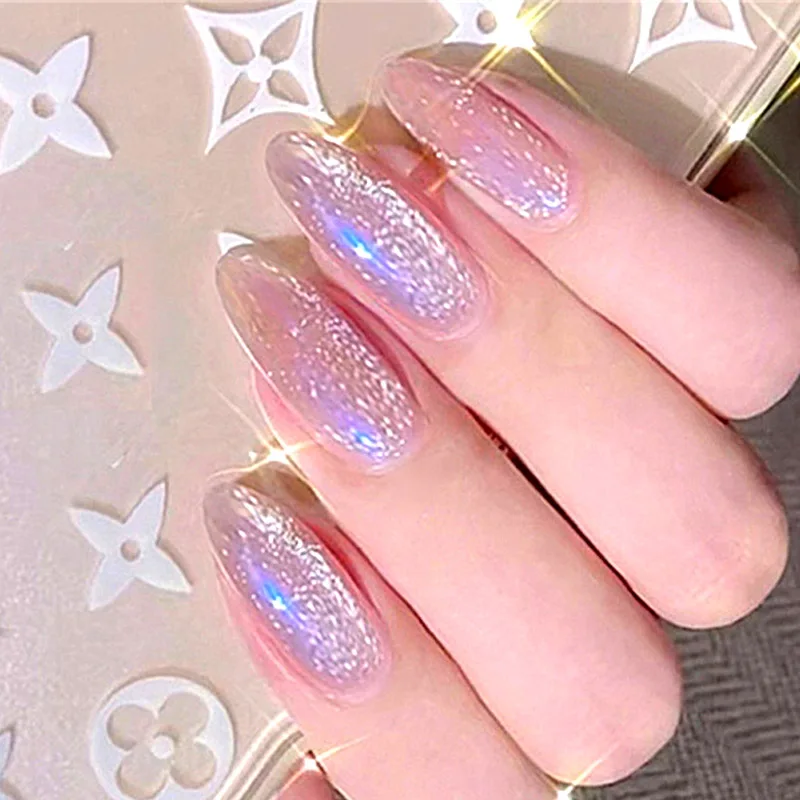 

24pcs Kyanite cat's eye extended round head falis nails Manicure patch CIN6 899