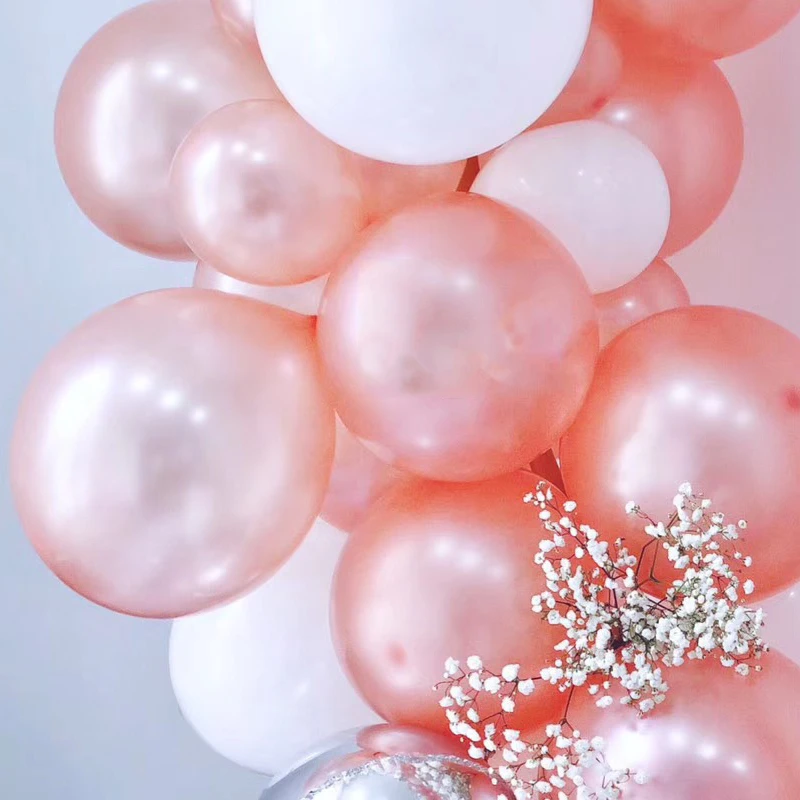 10/20/30 шт Розовый Золотой коралловый красный перламутровый латексный шар для