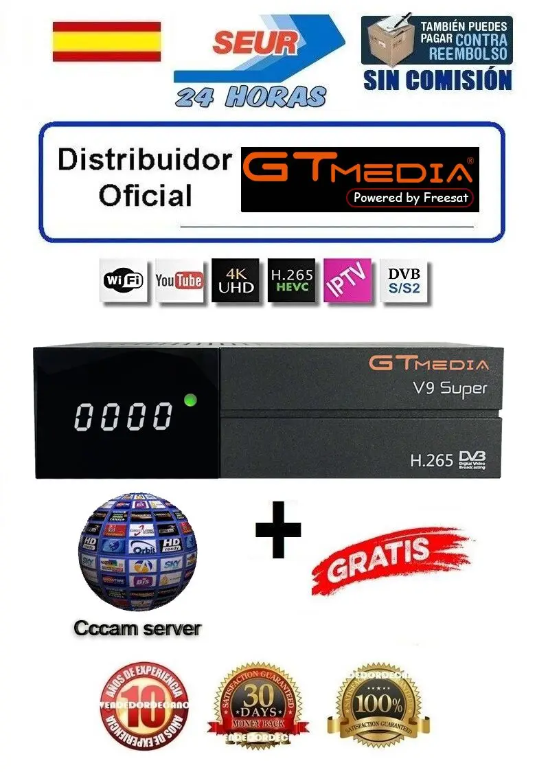 Супер Спутниковый ресивер GTmedia V9 Freesat V9 супер обновленный GTmedia V8 Nova V8 Super с CCcam Cline для 1 года Европы