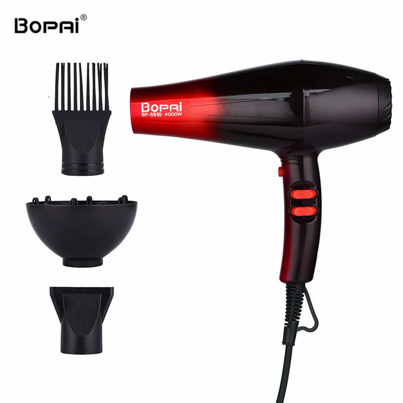 Red High Power 4000W Professional Hair Dryers For Hairdresser Barber Salon Negative Ion Ionic Blow Dryer Fast Styling Hair Blower - Цвет: Red