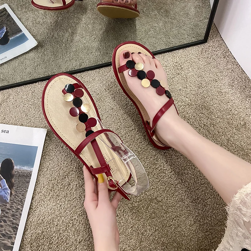 

Comfort Shoes for Women 2021 Sandals Clear Heels Suit Female Beige New Summer Low Fashion Girls Black Rubber Buckle Strap Scanda