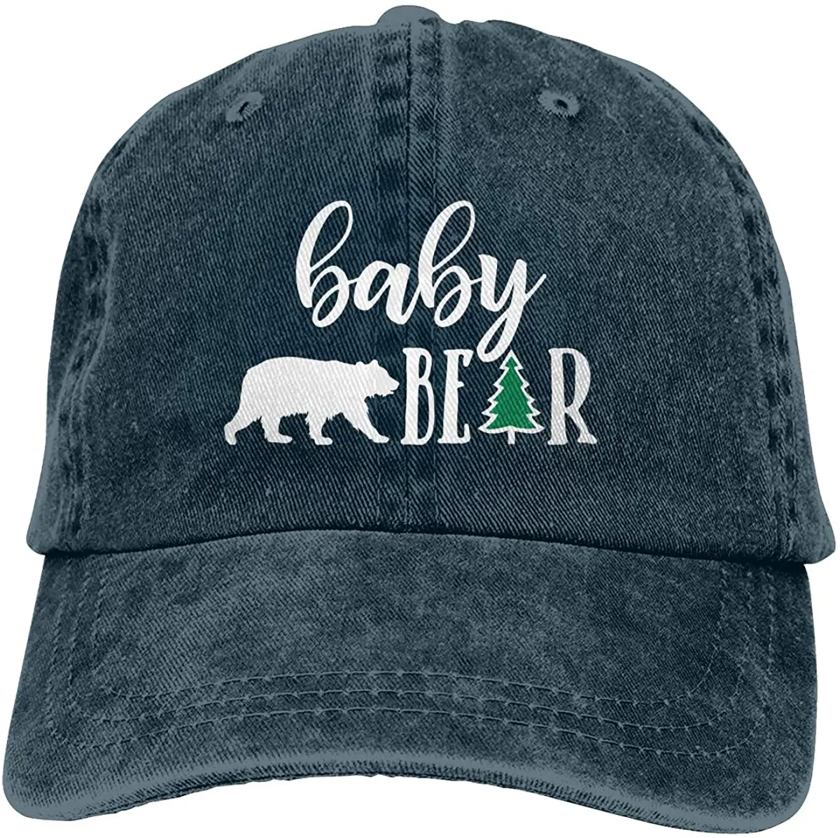 

Unisex Baby Bear - Christmas Vintage Washed Twill Baseball Caps Adjustable Hats Funny Humor Irony Graphics Of Adult Gift Navy
