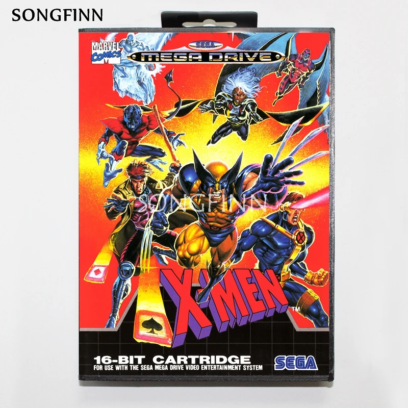 

16 бит MD карта памяти с коробкой для Sega Mega Drive для Genesis Megadrive - x-men