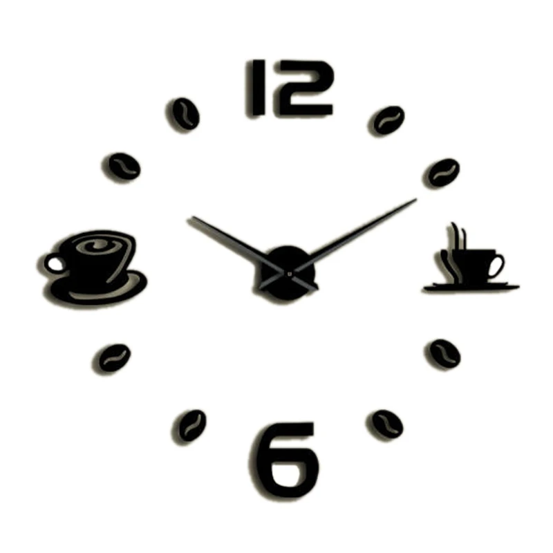 Кафе Diy большие настенные часы Безрамные гигантские современный дизайн кафе