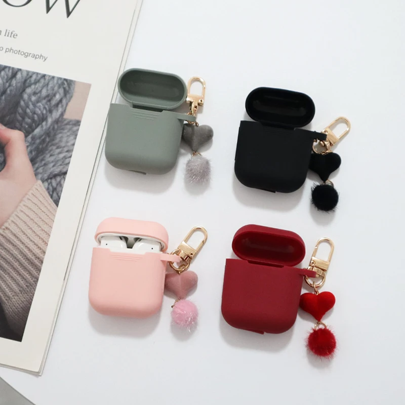 Симпатичный чехол для брелока в форме шара Airpods беспроводной защитный с Bluetooth AirPod