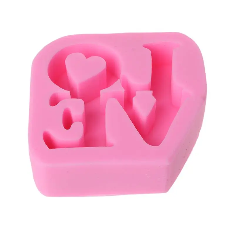 

Silicone Mold LOVE Letter Shaped Molds DIY Fondant Cake Aroma Plaster Making WXTE