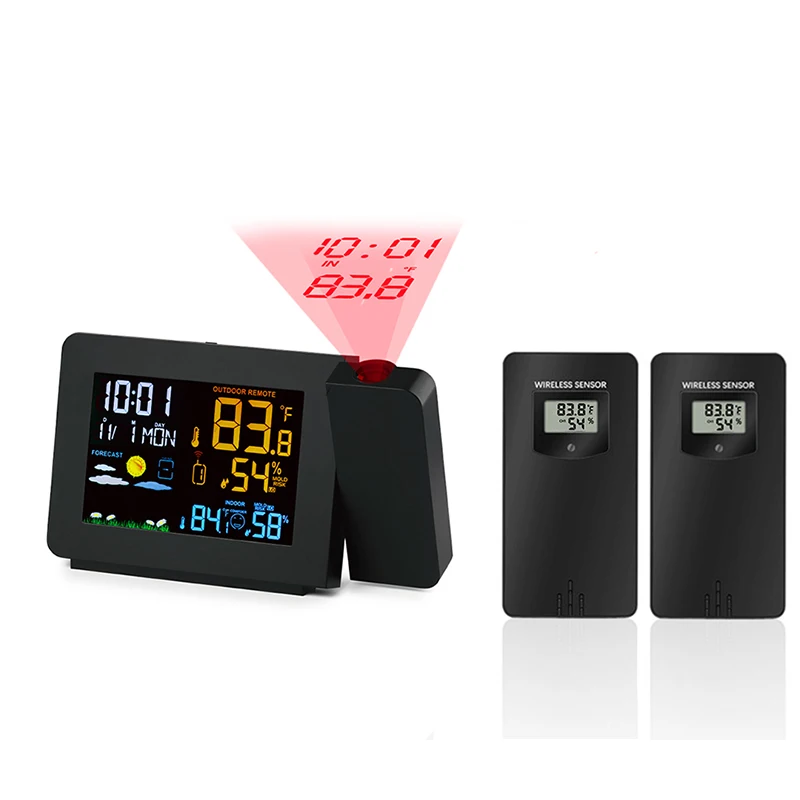 Метеостанция для помещения и улицы беспроводной термометр 2 черные уличные