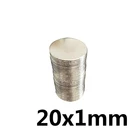 102050 шт. 20x1 мм супер Магниты редкоземельные магниты 20x1 мм круглый магнит 20 мм x 1 мм постоянный неодимовый магнит на холодильник 20*1