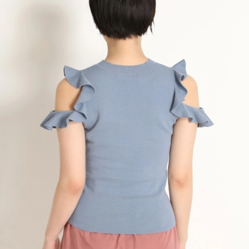 

Spring Summer O Neck Shoulder Strapless Pullover Fashion Elegant Knit Sweater Women Sexy Sweet Candy Color Bottoming T-shirts