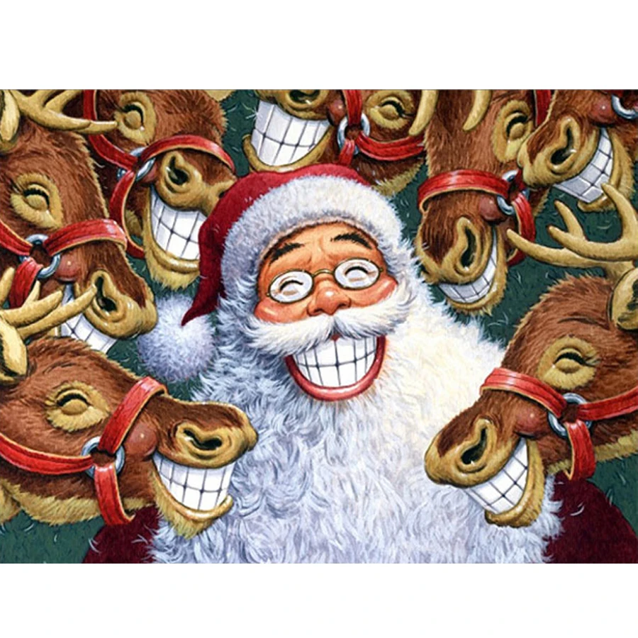 

Santa Claus 5d diy diamond painting cross stitch full square round drill mosaic embroidery christmas deer wall decoration AA2856