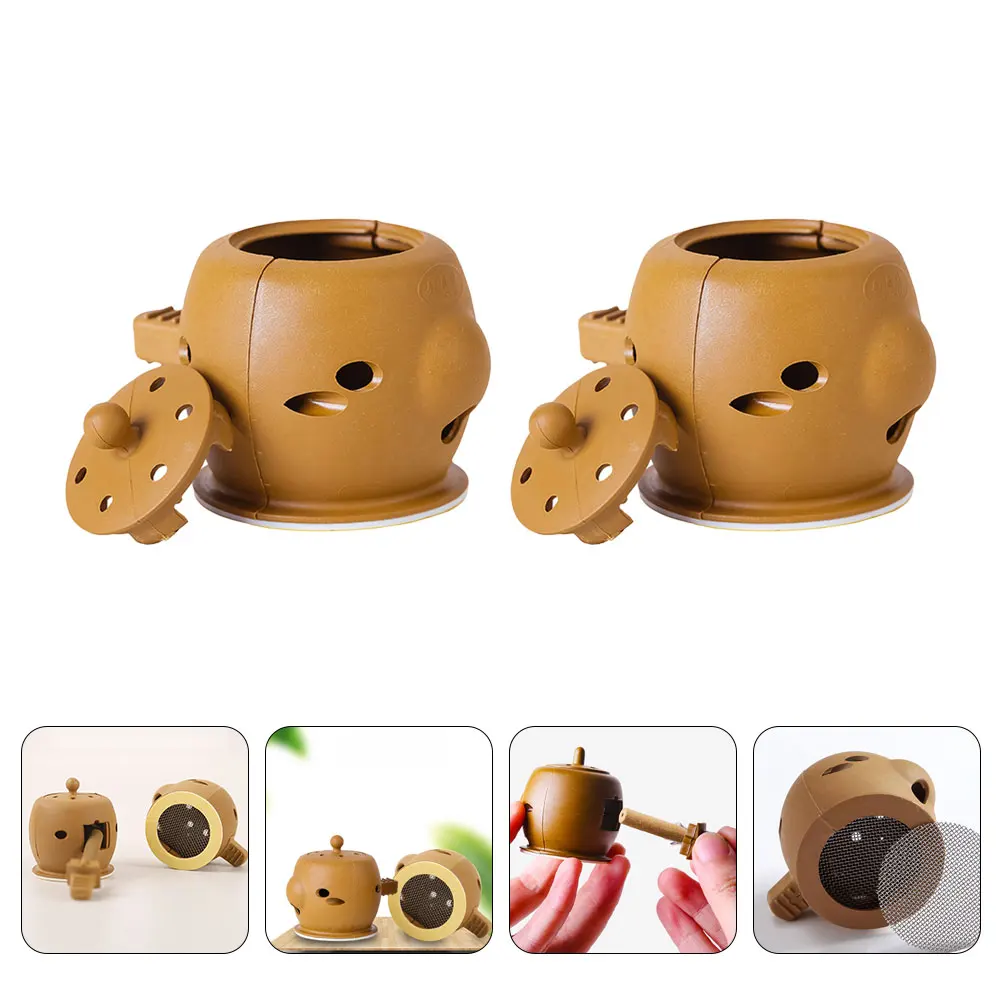 

2Pcs Healthy Useful Portable Moxa Boxes Moxibustion Boxes for Women Family Old Men