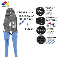 hs 25j 8jaw crimping pliers for insulated terminals and connectors self adjusting capacity 0 5 2 5mm2 20 13awg hand tools