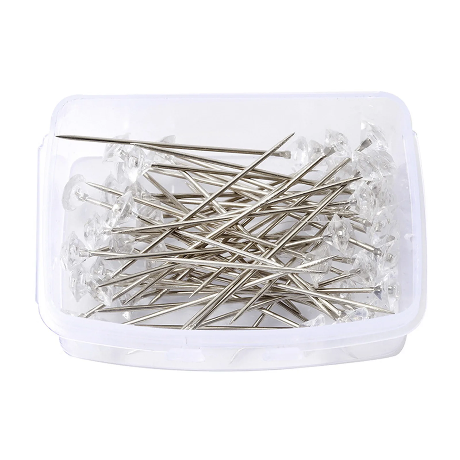 Иглы для шитья прозрачные блестящие серебристые 50 шт. |