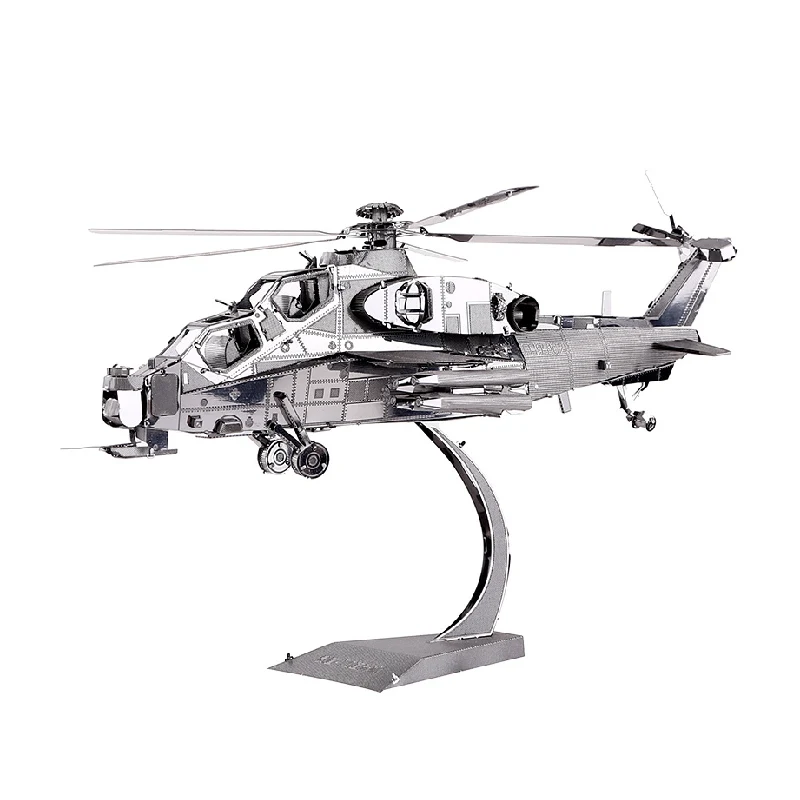 

Cool 3D jigsaw puzzle DIY wuzhi-10 helicopter alloy metal model assembling adult toy gift