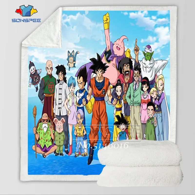 SONSPEE аниме драконий жемчуг Гоку 3D принт модное тонкое Стёганое одеяло покрывало