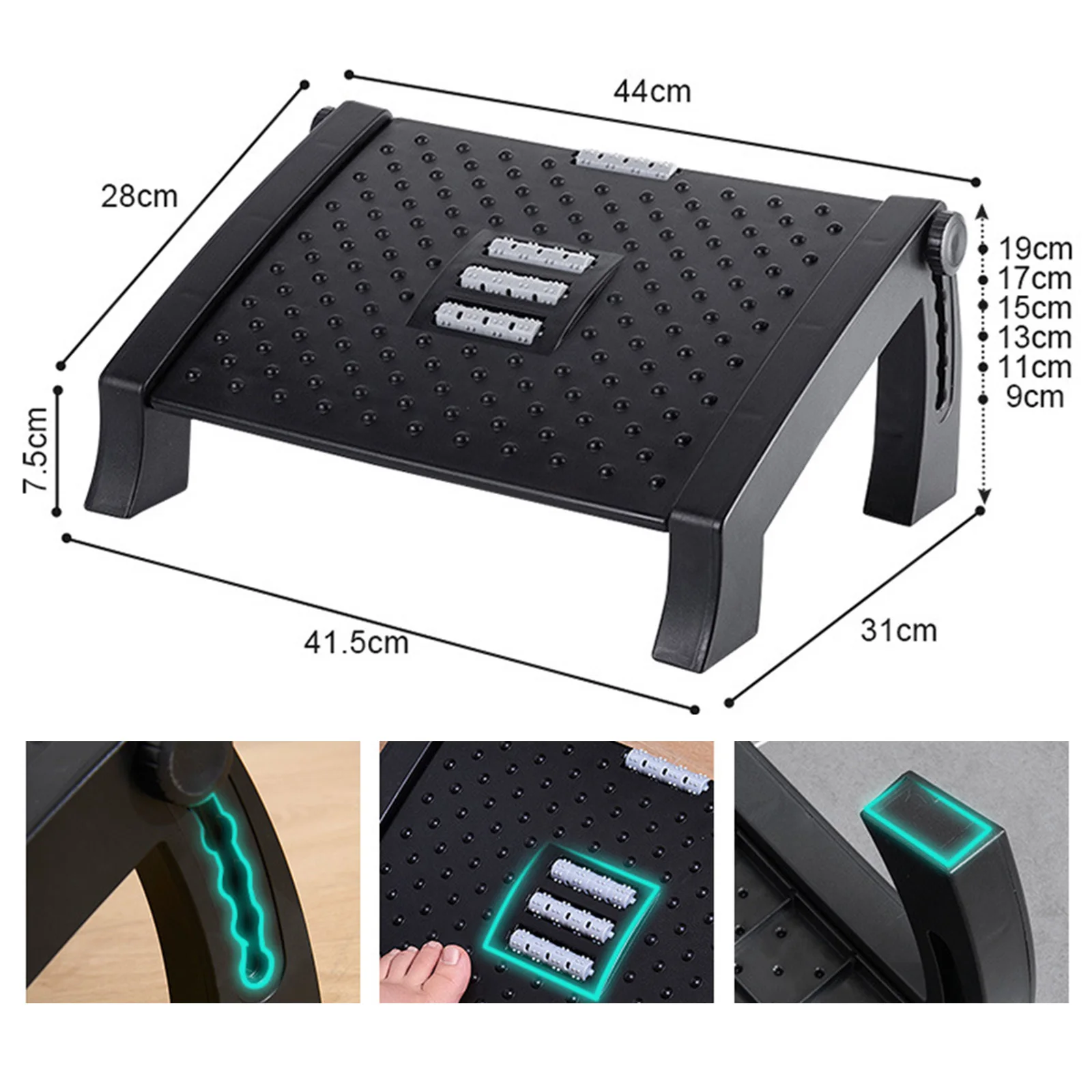 Подставка для ног офисная эргономичная регулируемая подставка под столом с
