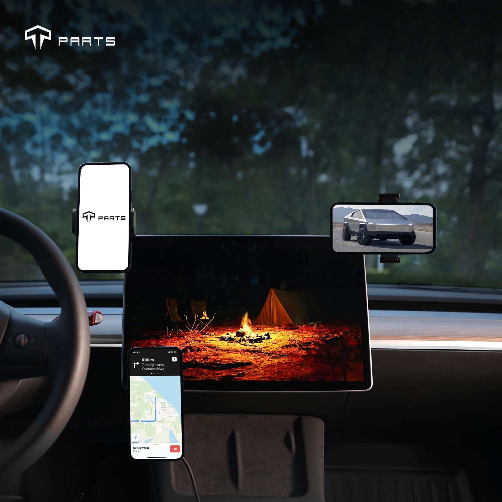 

TPARTS For Tesla Model 3 Model Y Car Cellphone Holder Magnetic Mount Support Mobile Floating Display Phone Holder accessories