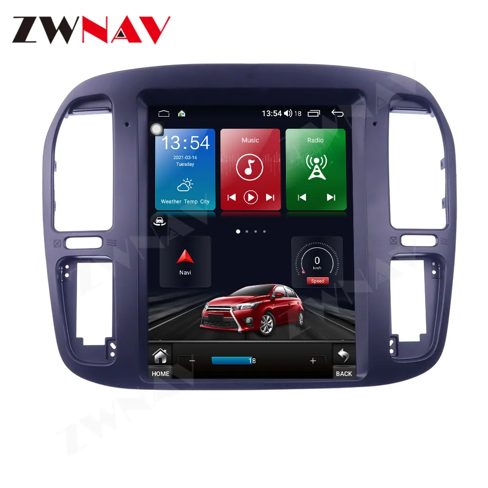 Android 11 для Toyota Land Cruiser LC100 1992-2002 LX470 2002-2007 вертикальный автомобильный радиоприемник