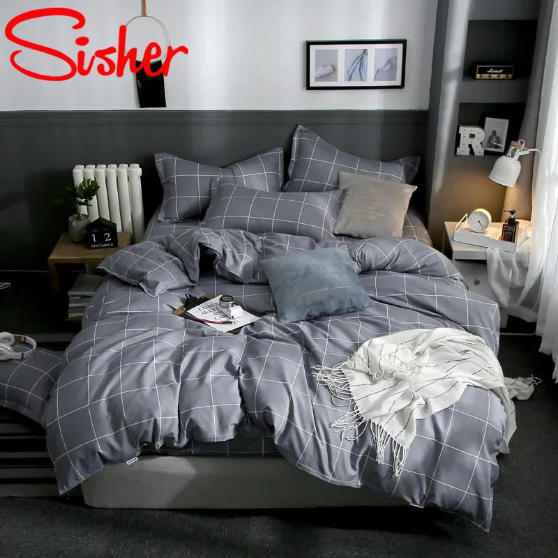 Постельное белье в современном стиле комплект с пододеяльником и простыней