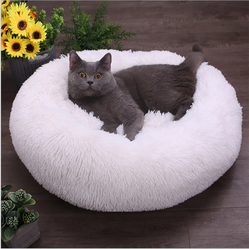 Saim собака кошка зимний теплый спальный круглый коврик Мягкая моющаяся подушка