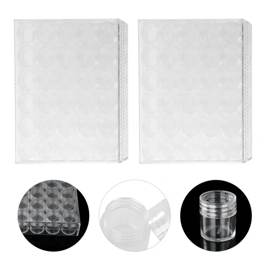 2 шт прозрачный пластиковый ящик для хранения ювелирных изделий из бисера 30