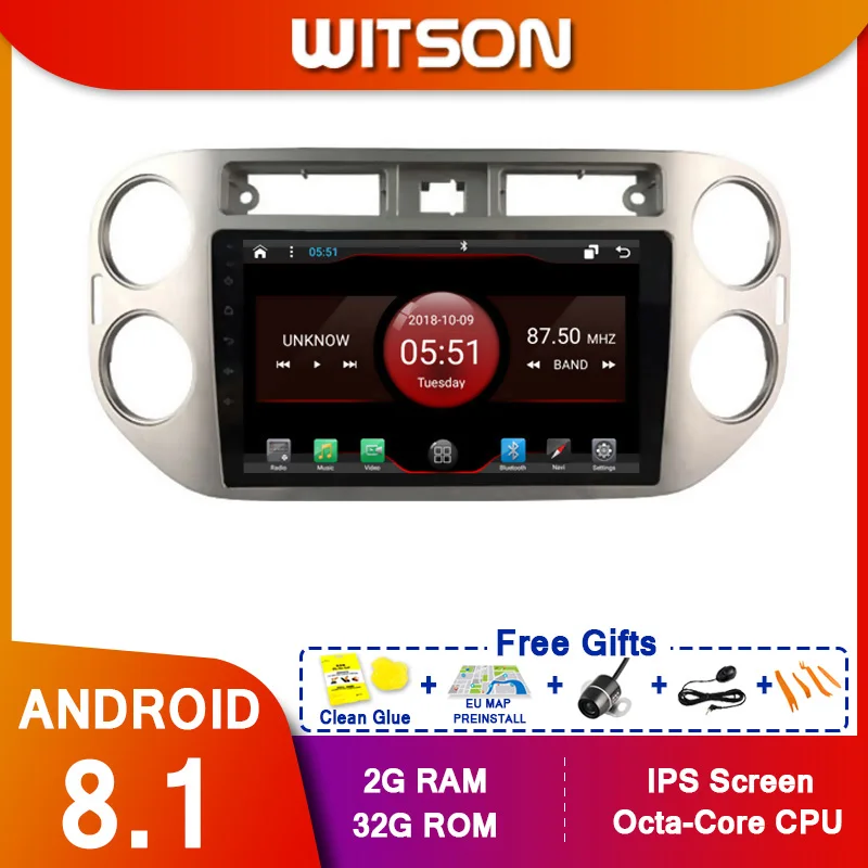 Автомобильный мультимедийный плеер WITSON с сенсорным экраном 9 &quotFULL HD Android 10 0 GPS для Volkswagen 2010 2012 Tiguan