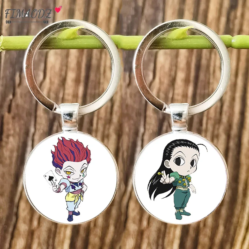 Брелок в стиле аниме Hunter X стеклянная подвеска-кабошон сплав цепочка для ключей
