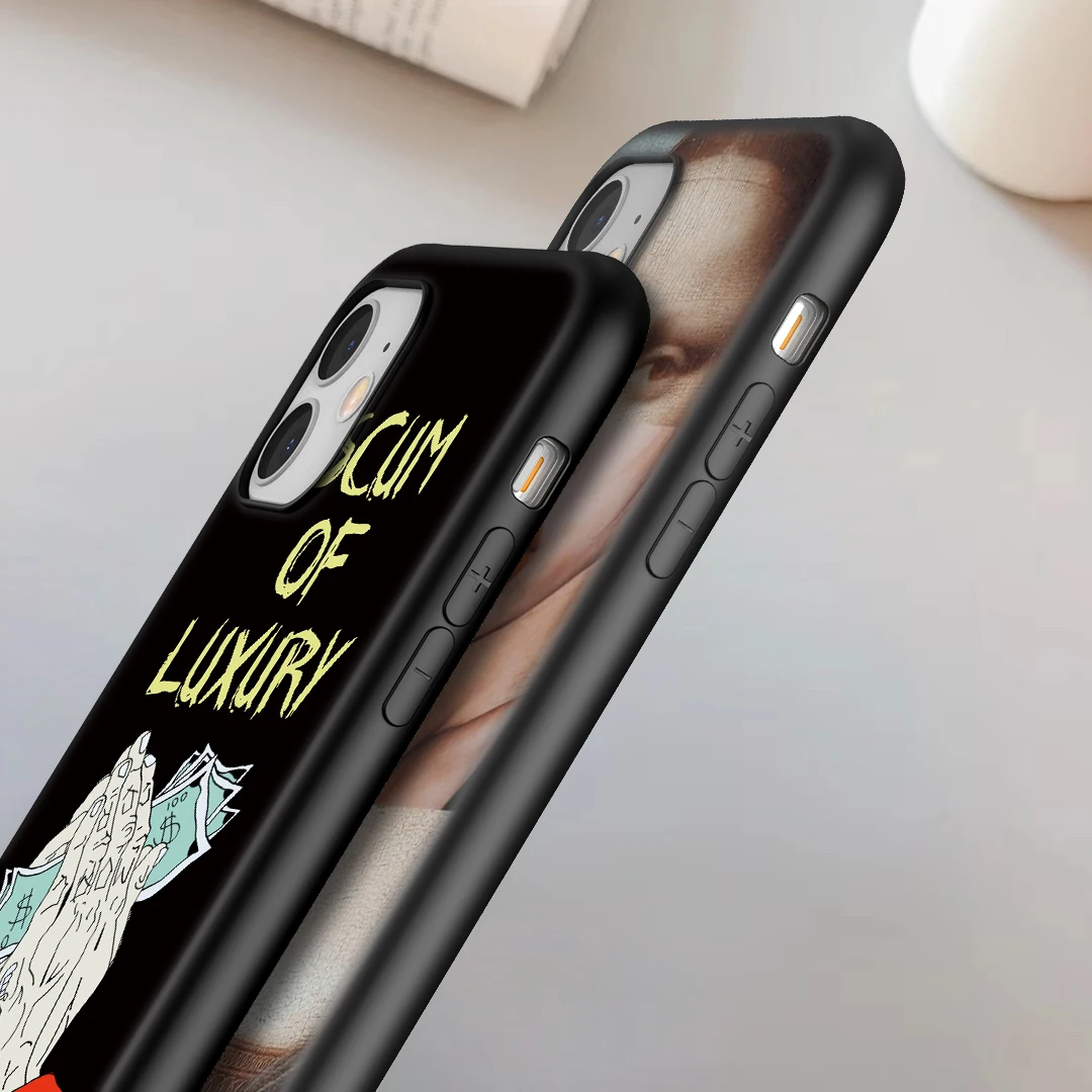uigo art oil painting black phone case for iphone 12 11 pro se 2020 xr xs max x 6 6s 7 8 plus soft tpu back cover fundas coque free global shipping
