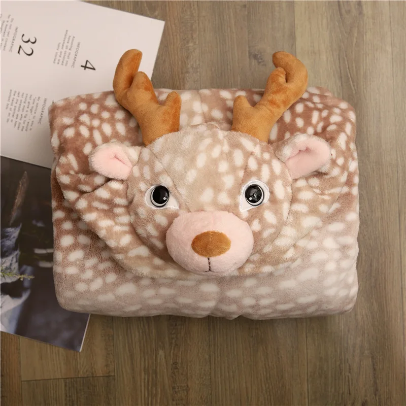 

Blanket With Sleeves Ultra Plush Fleece Sweatshirt Blanket Hoodie Cartoon Panda deer dog Warm Flannel Hooded Blankets gift