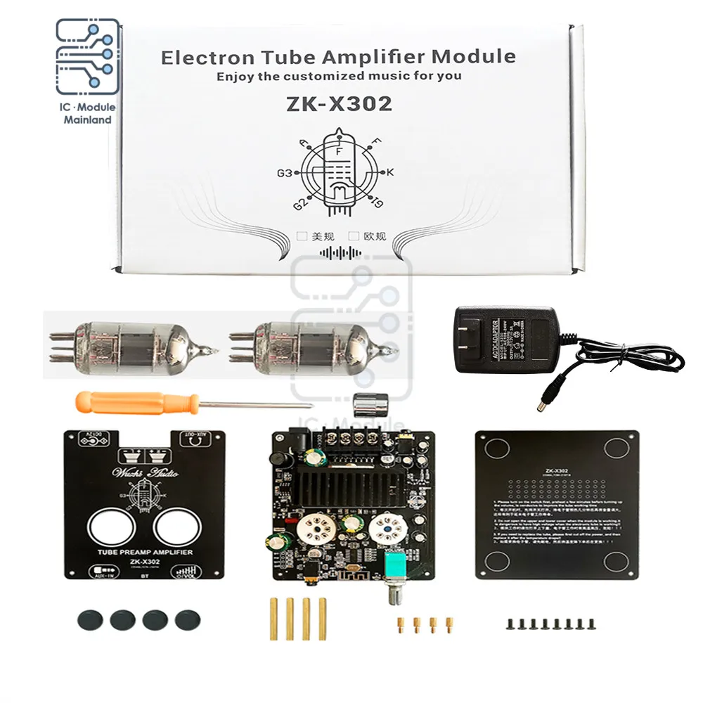Модуль усилителя мощности 12 В постоянного тока ZK-X302 Bluetooth вспомогательный вход 6J1