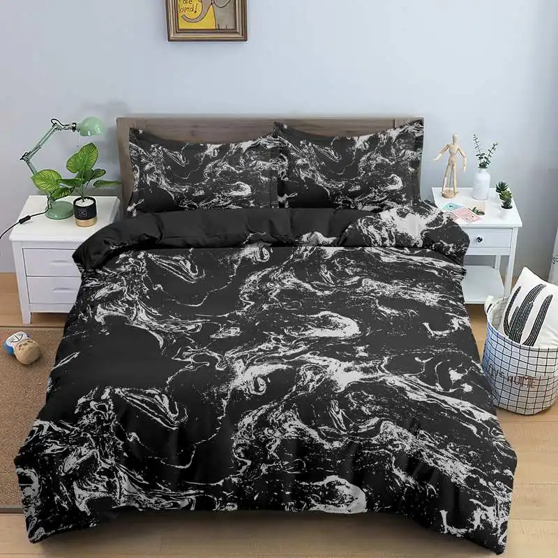 

Мраморный Комплект постельного белья с пододеяльником и абстрактным рисунком
