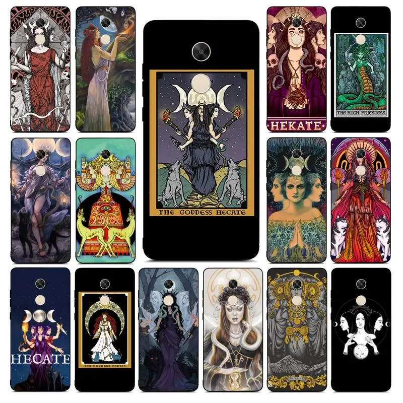 

FHNBLJ Hecate Tarot Card Triple Moon Goddess Phone Case for Redmi Note 8 7 9 4 6 pro max T X 5A 3 10 lite pro
