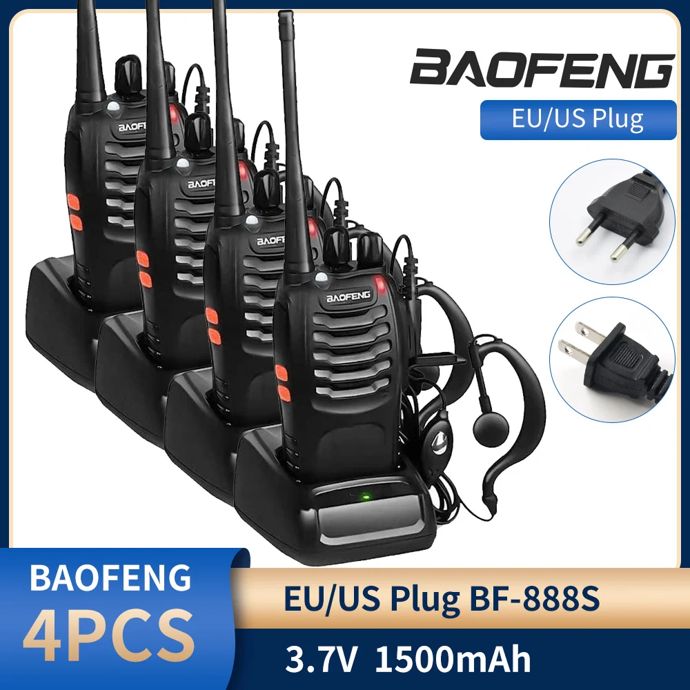 

4PCS/Lot Baofeng BF-888S Walkie Talkie BF 888s Two Way Radio 5W 400-470MHz 16CH Long Range Portable Walkie-talkie Transceiver